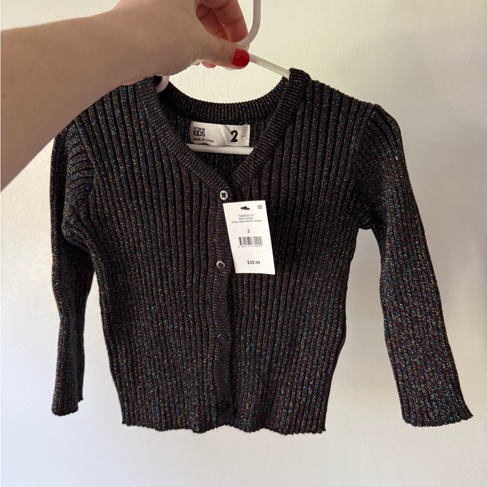 Black Ribbed Cardigan Sweater